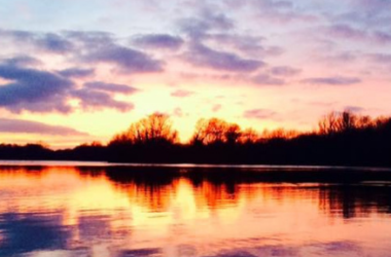 Lakeside at sunset